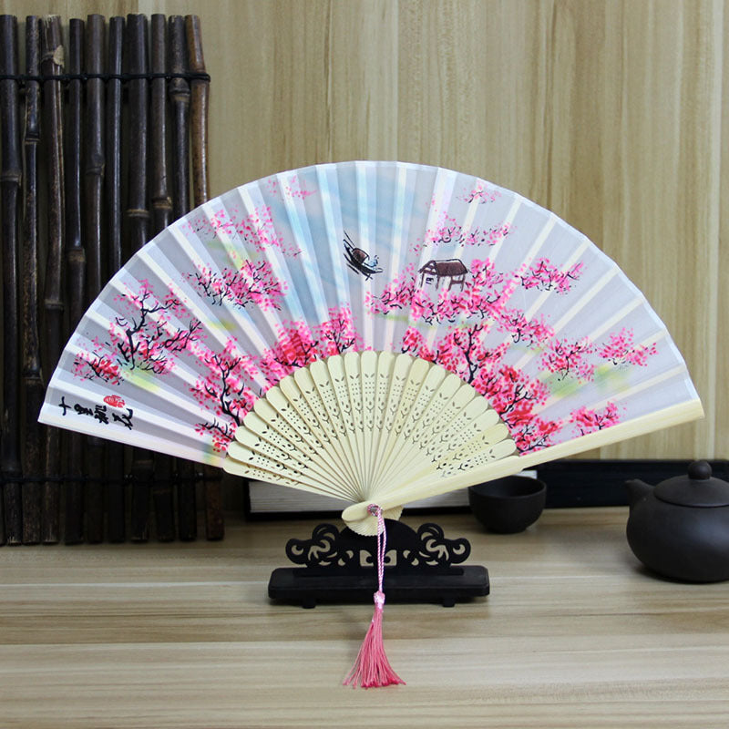 Wholesale Ancient Style Retro Cloth Folding Classical Folding Fan