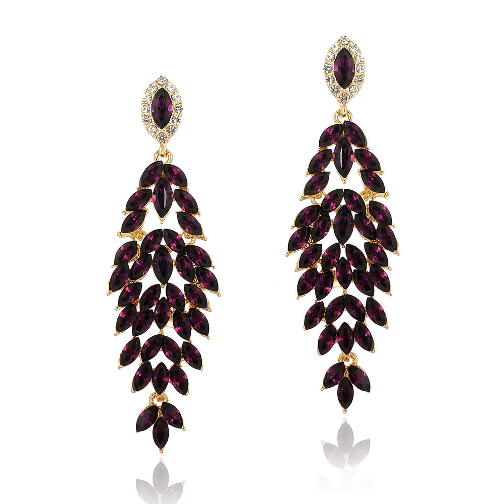 Wholesale Luxury Crystal Marquise Zinc Alloy Earrings