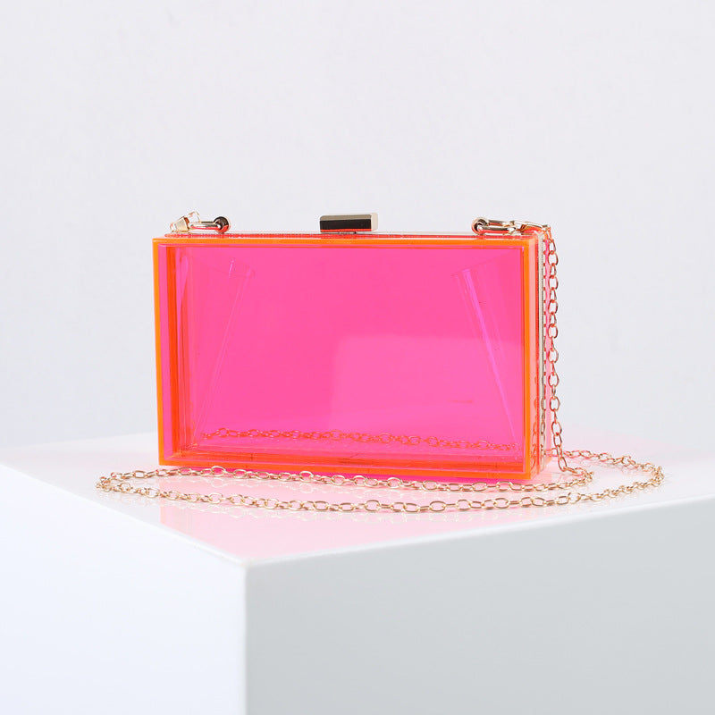 Wholesale Acrylic Small Square Bag Summer Candy Color Transparent Box Handbag