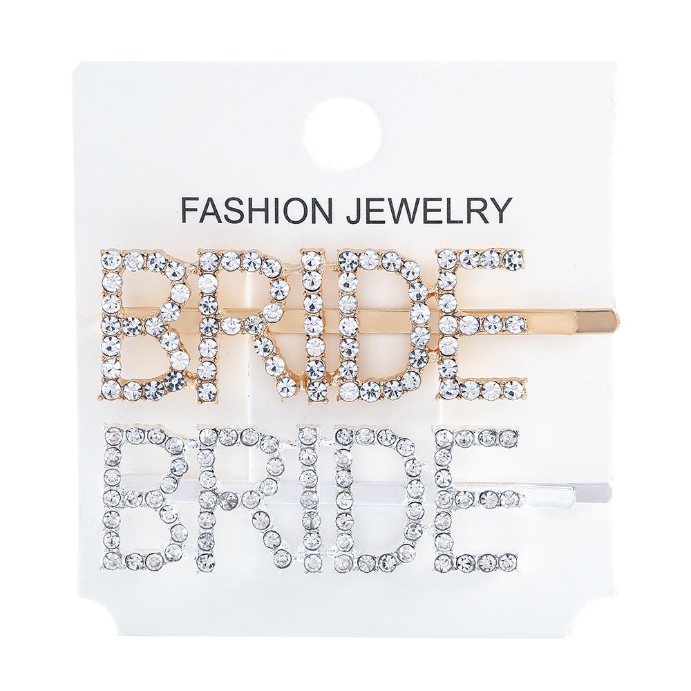 Wholesale Women's Diamond Letter All-match Bangs Hairpin Clip