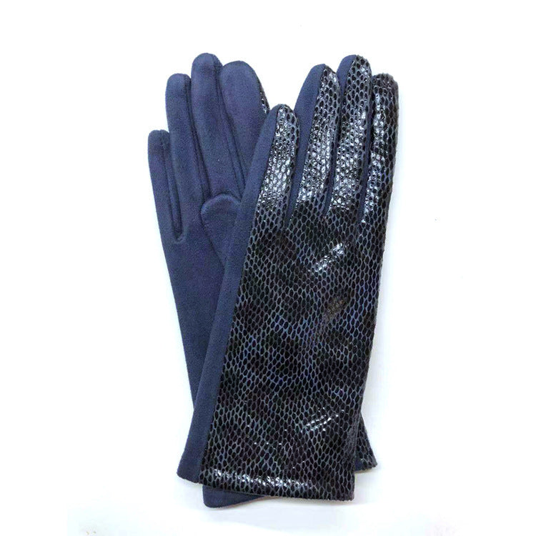 Wholesale of New Women's Warm and Cold Resistant Leopard Print Suede Glove