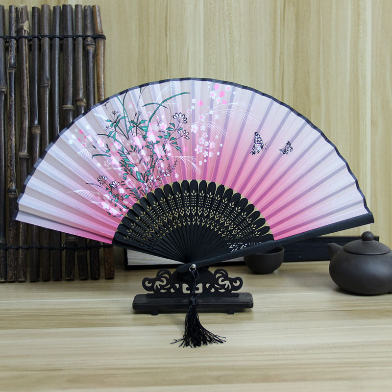 Wholesale Ancient Style Retro Cloth Folding Classical Folding Fan
