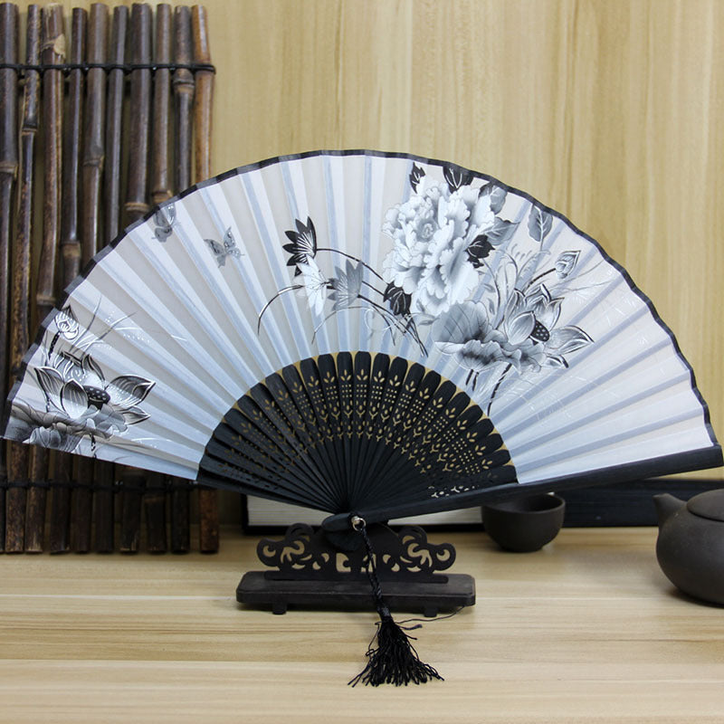 Wholesale Ancient Style Retro Cloth Folding Classical Folding Fan