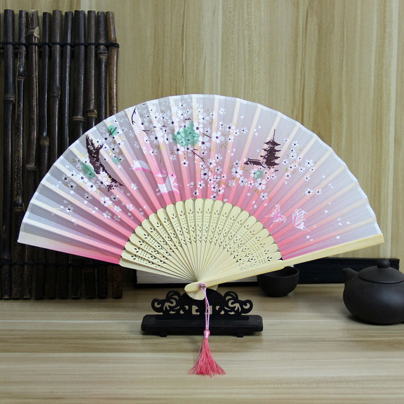Wholesale Ancient Style Retro Cloth Folding Classical Folding Fan