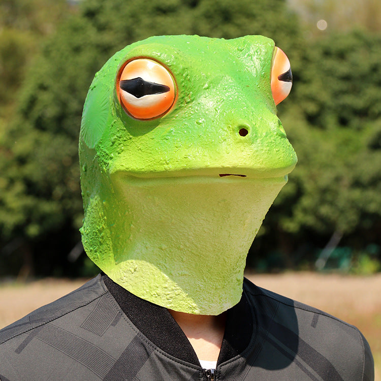 Wholesale  2PCS Frog Mask Animal Head Cover Halloween Latex Decorations