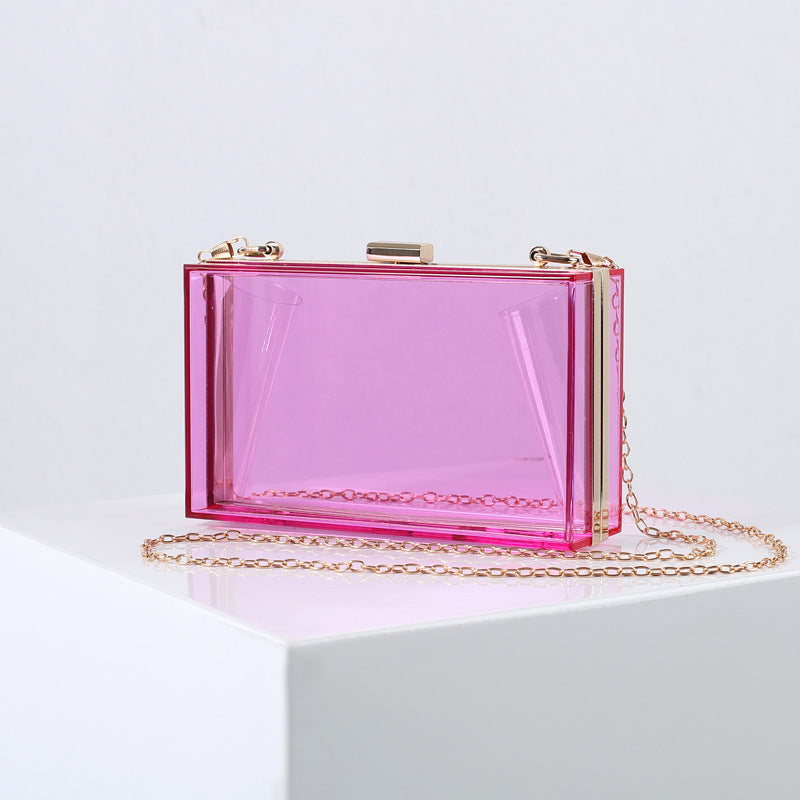 Wholesale Acrylic Small Square Bag Summer Candy Color Transparent Box Handbag