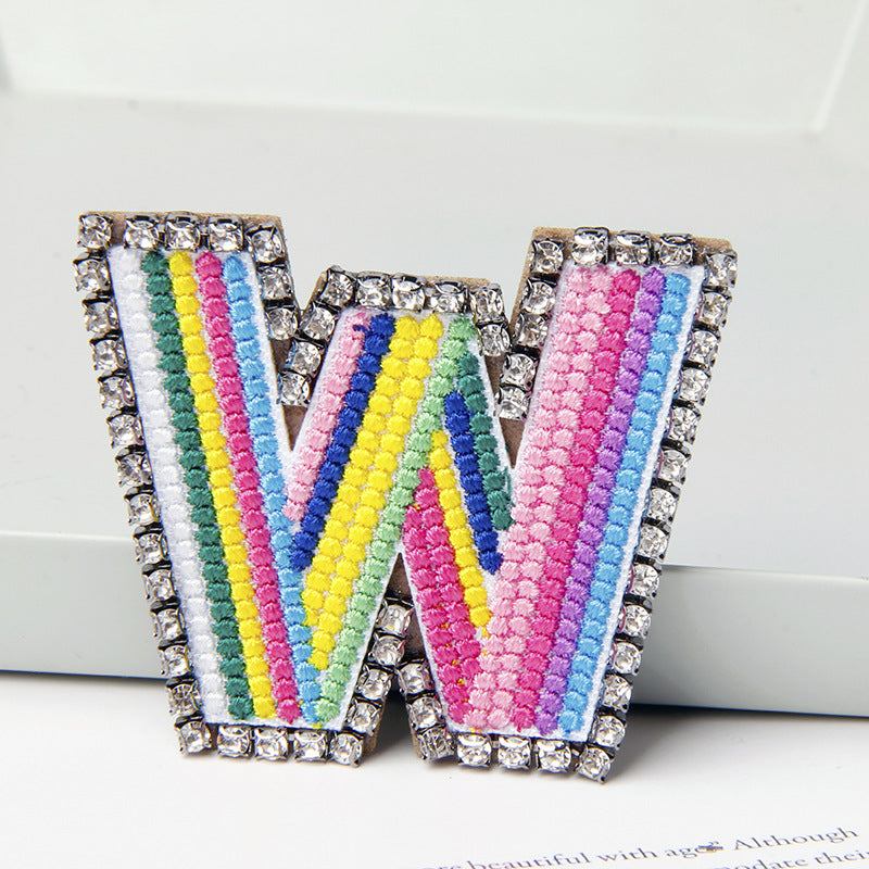 Wholesale Flower Colored Letter Rhinestone Brooch