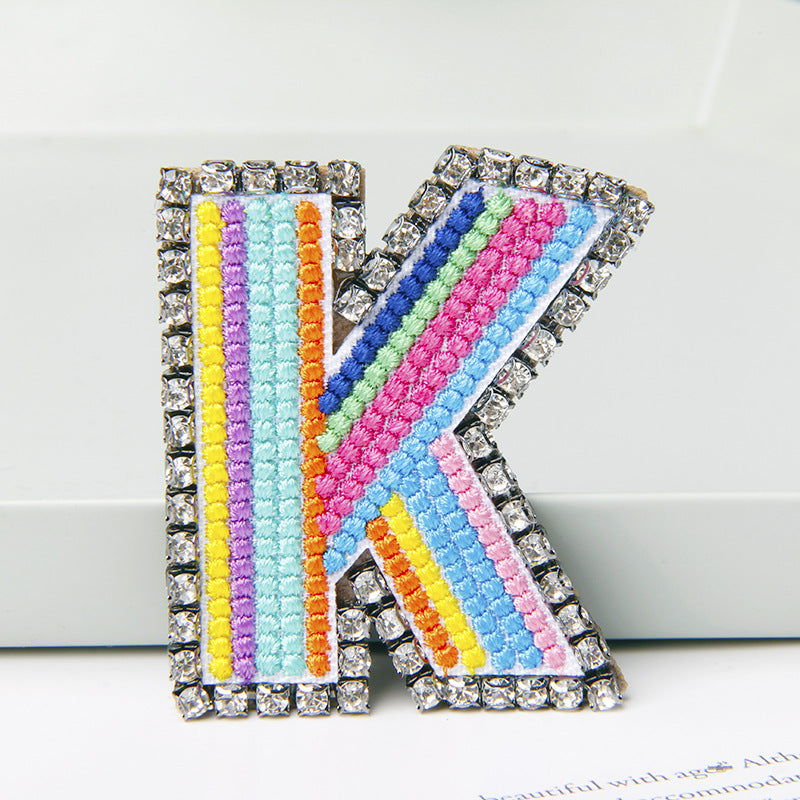 Wholesale Flower Colored Letter Rhinestone Brooch