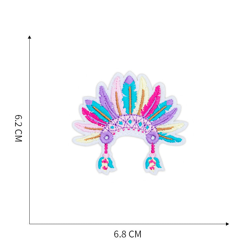 Wholesale Stylish Embroidered Patches Cactus Feather Designs 20 Piece Set For Clothing Repair DIY Accessory Resale