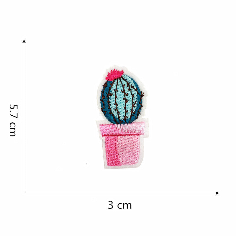 Wholesale Stylish Embroidered Patches Cactus Feather Designs 20 Piece Set For Clothing Repair DIY Accessory Resale