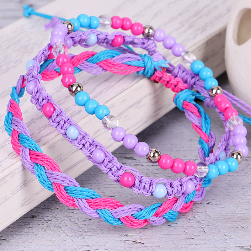 Wholesale Hand-woven Wax Thread Colorful Beaded Bohemian Bracelet