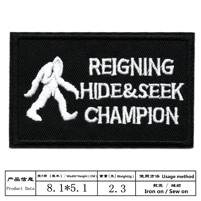 Wholesale Black and white English letter rectangular embroidery DIY Patches