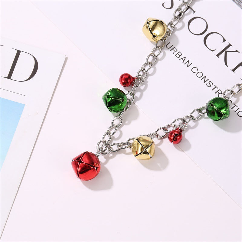 Wholesale New Christmas Colorful Bell Necklace Bracelet Earrings Christmas Ornaments