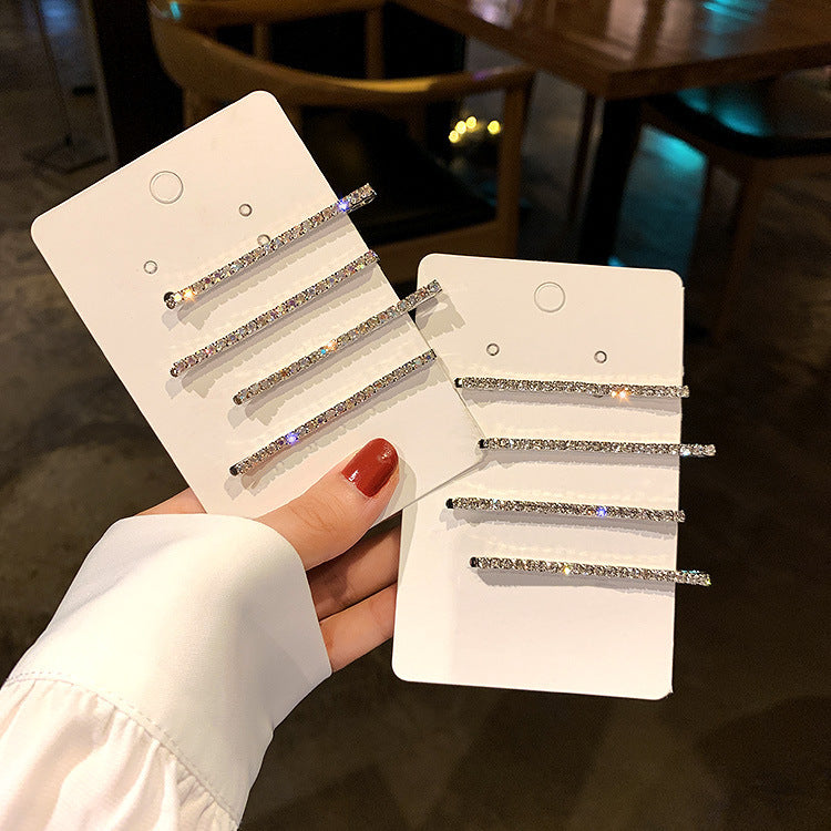 Wholesale Diamond bangs clip elegant side clip hair accessories four-piece set