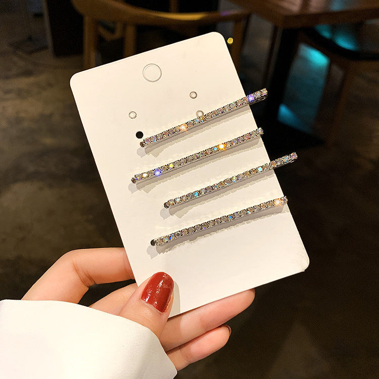 Wholesale Diamond bangs clip elegant side clip hair accessories four-piece set