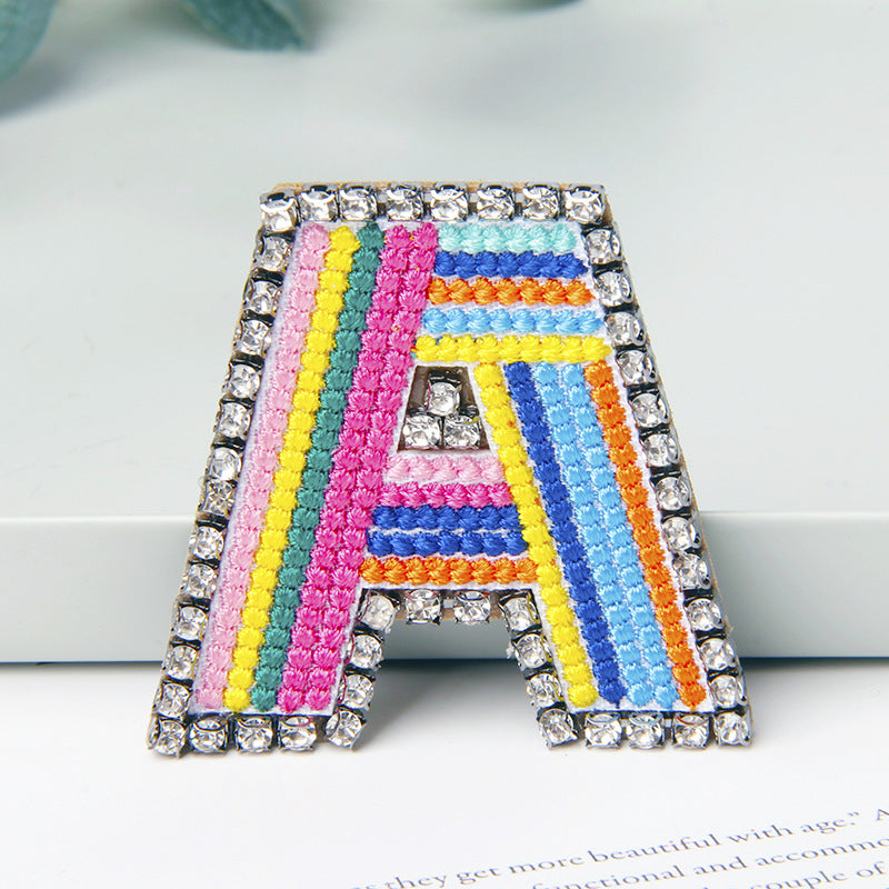 Wholesale Flower Colored Letter Rhinestone Brooch