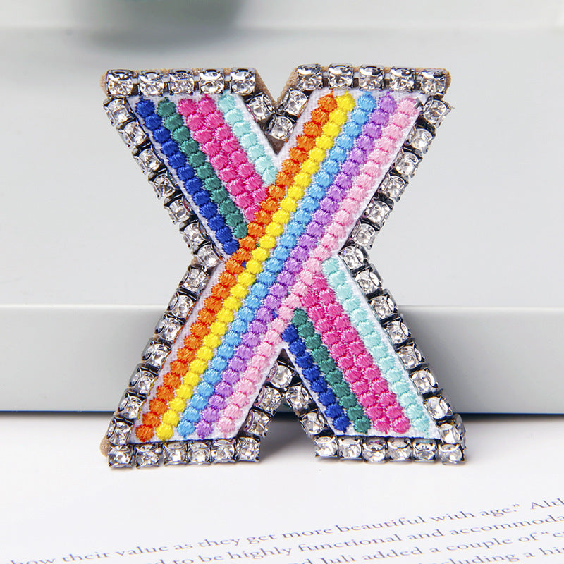Wholesale Flower Colored Letter Rhinestone Brooch