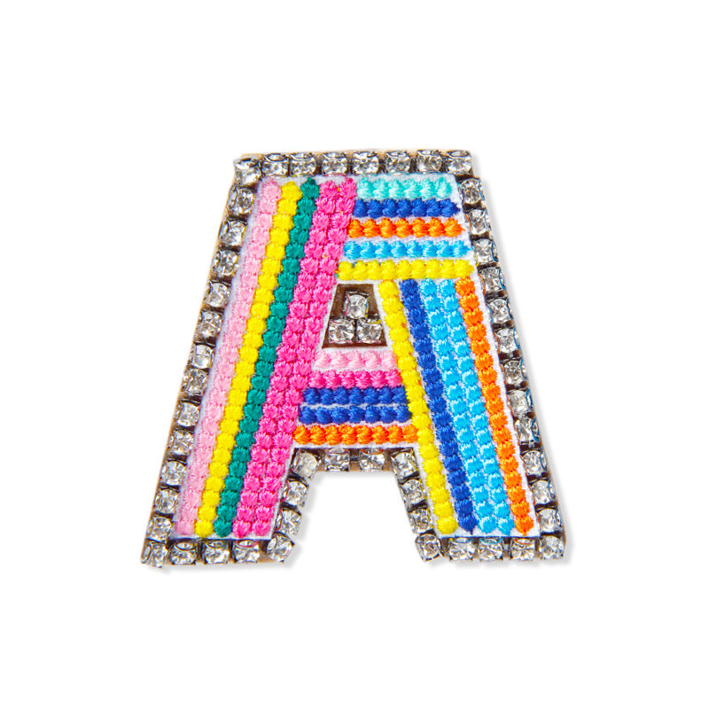 Wholesale Flower Colored Letter Rhinestone Brooch