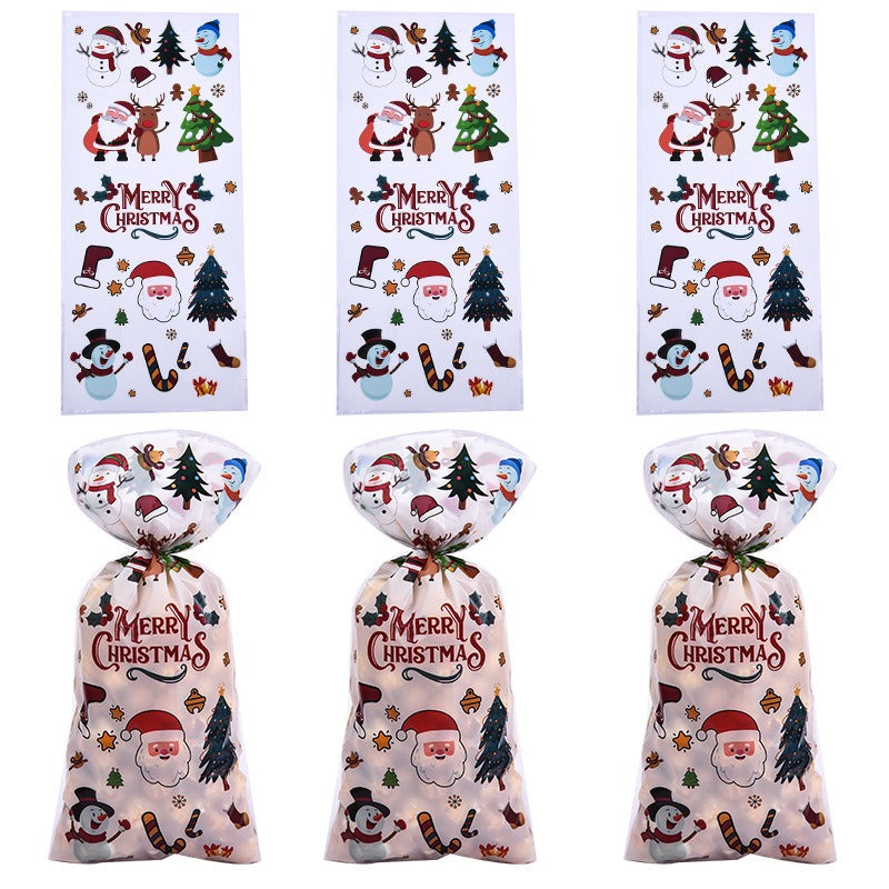 Wholesale Christmas OPP Transparent Ice and Snow Festival Candy Glass Paper (50 pieces per bag)
