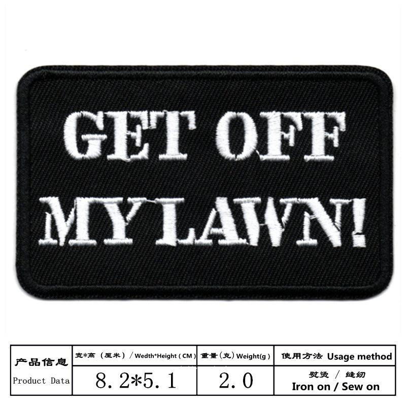 Wholesale Black and white English letter rectangular embroidery DIY Patches