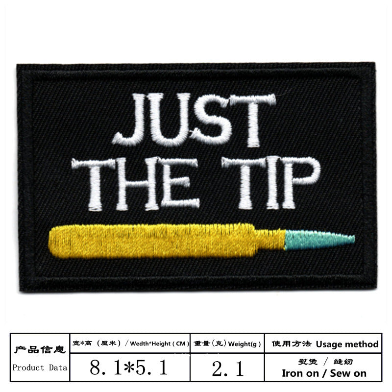 Wholesale Black and white English letter rectangular embroidery DIY Patches