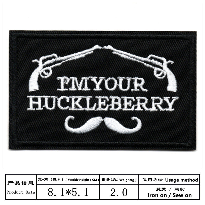 Wholesale Black and white English letter rectangular embroidery DIY Patches