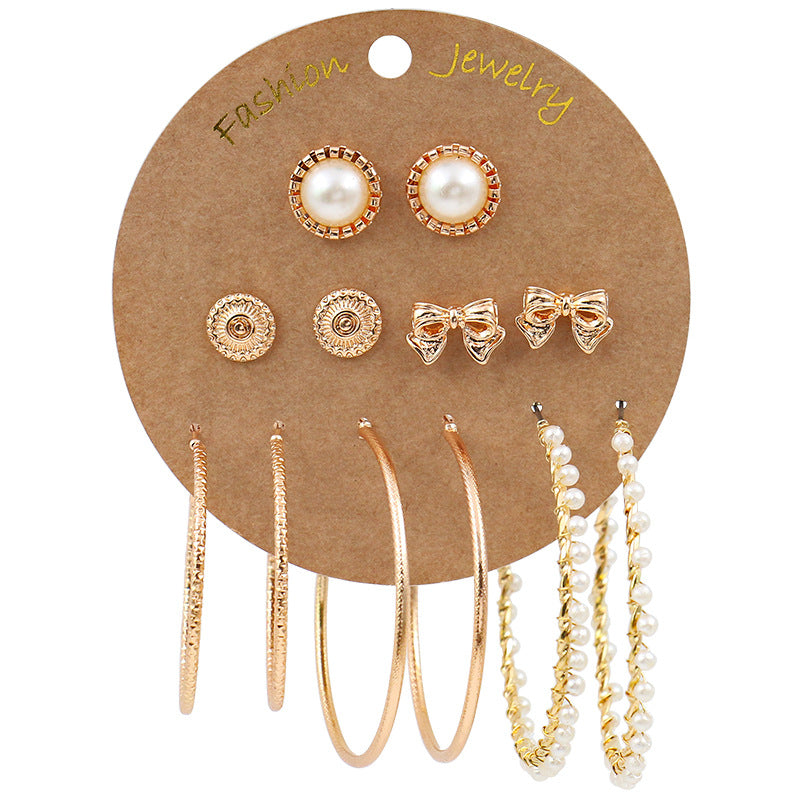 Wholesale Bohemian Gold Large Circle Tassel Earrings Set