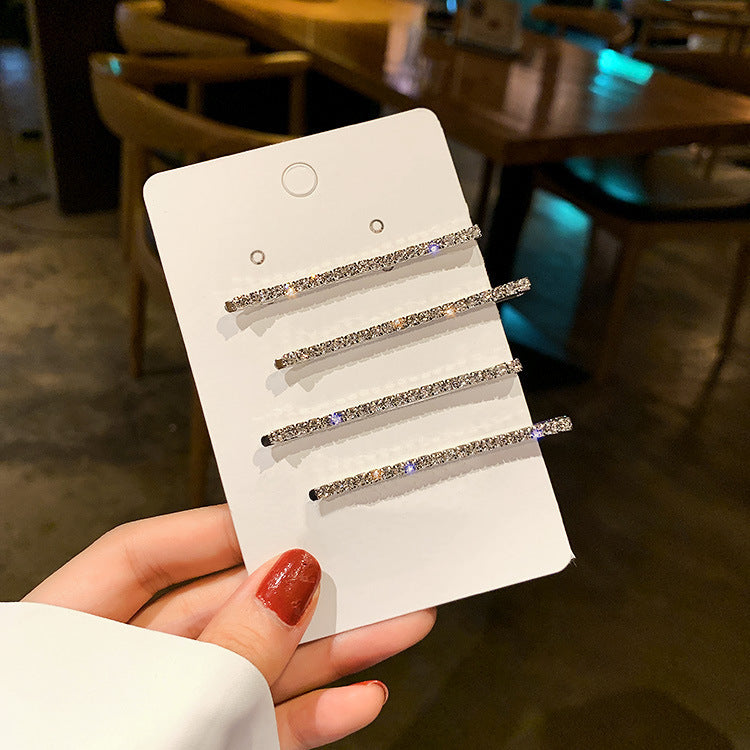 Wholesale Diamond bangs clip elegant side clip hair accessories four-piece set