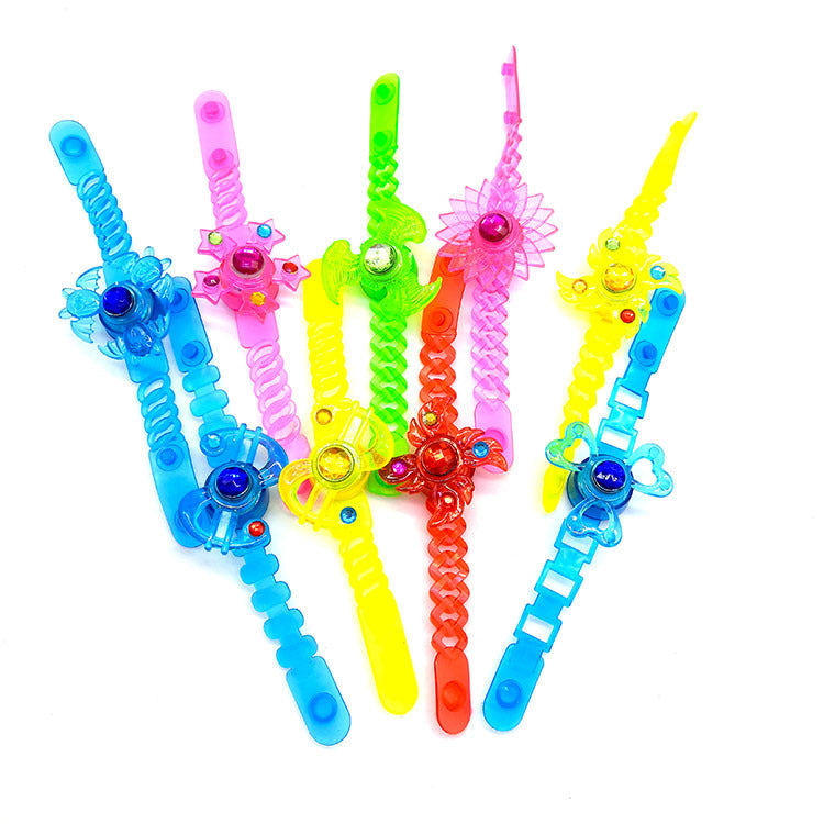 Wholesale Creative Rotating Gyroscopes with Diamonds, LED Children's Luminous Plastic Watches, Toys