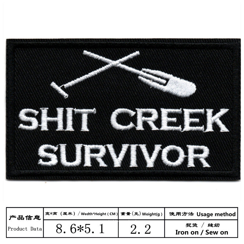 Wholesale Black and white English letter rectangular embroidery DIY Patches