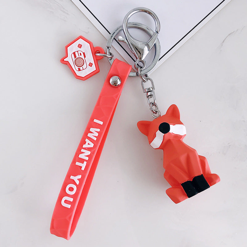 Wholesale 10PCS Geometric Faceted Animal Silicone Keychain