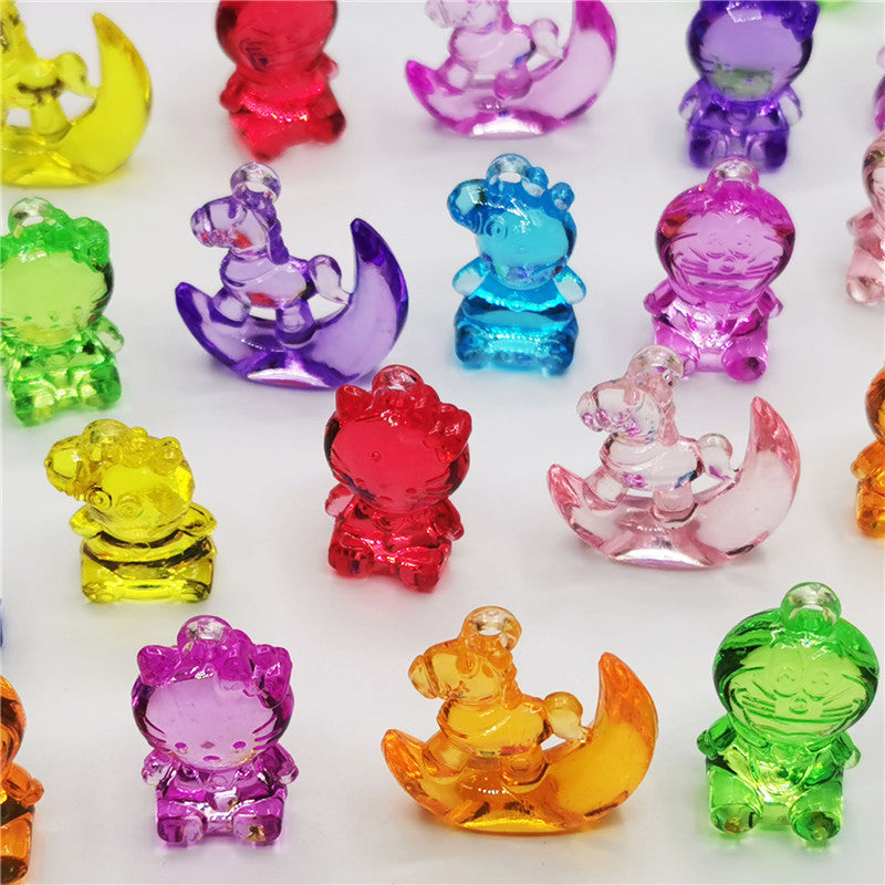 Juguetes de parque de atracciones al por mayor personajes de dibujos animados coloridos cuentas transparentes