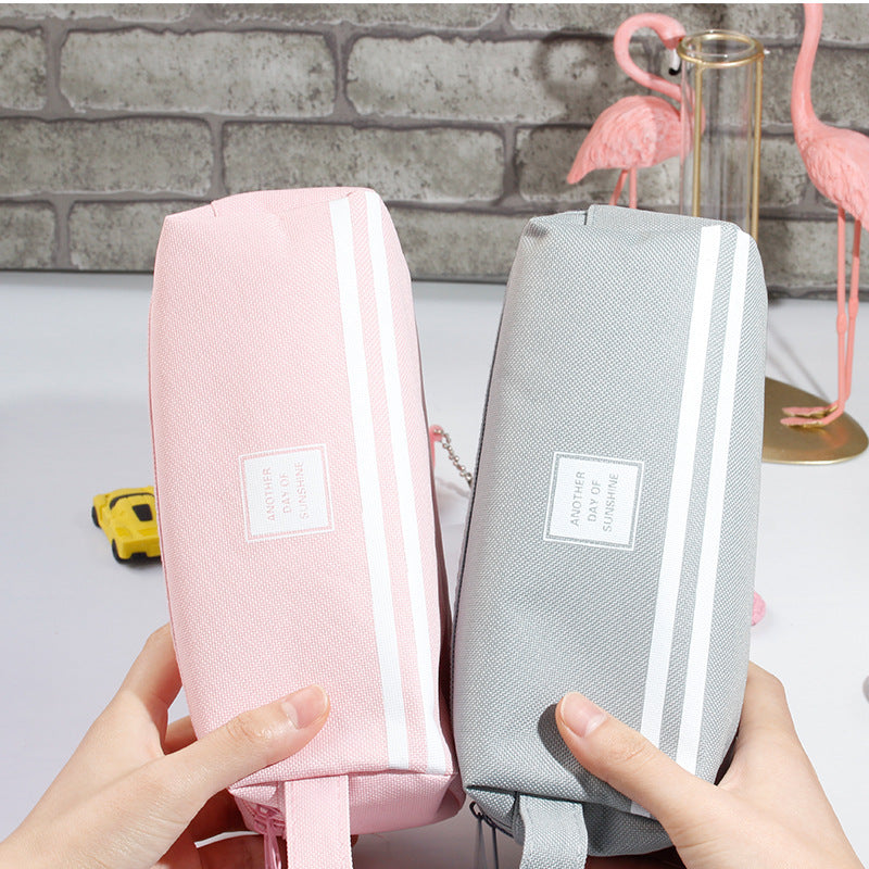 Wholesale Large Capacity Double Layer Canvas Pen Bags