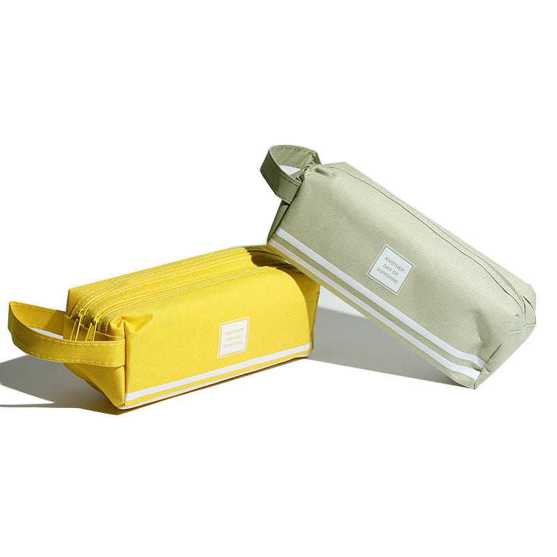 Wholesale Large Capacity Double Layer Canvas Pen Bags