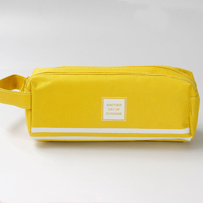 Wholesale Large Capacity Double Layer Canvas Pen Bags