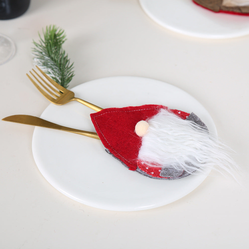 Wholesale Christmas New Santa Claus Fabric Knife and Fork Sets