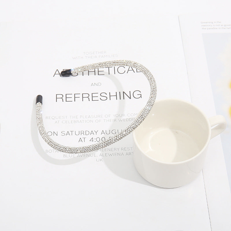 Wholesale Simple Thin Edge Fully Drilled Hair Hoops