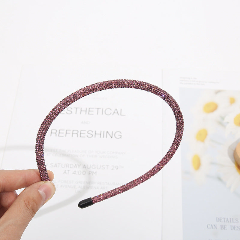 Wholesale Simple Thin Edge Fully Drilled Hair Hoops