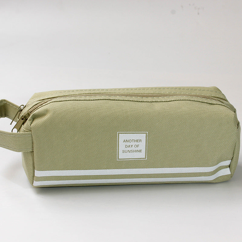 Wholesale Large Capacity Double Layer Canvas Pen Bags
