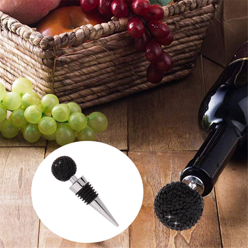Wholesale Diamond Inlaid Zinc Alloy Wine Bottle Stoppers