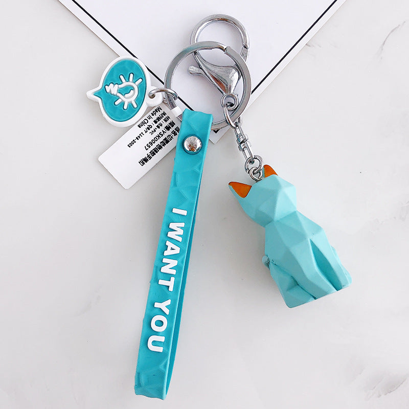 Wholesale 10PCS Geometric Faceted Animal Silicone Keychain