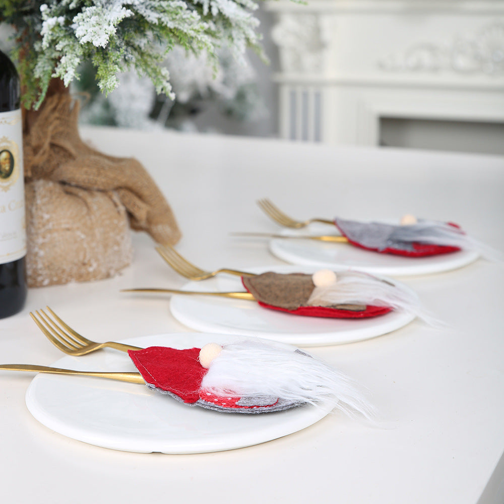 Wholesale Christmas New Santa Claus Fabric Knife and Fork Sets