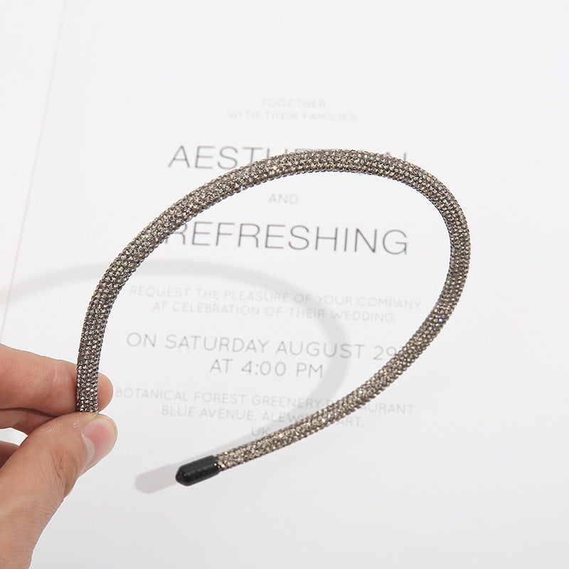 Wholesale Simple Thin Edge Fully Drilled Hair Hoops