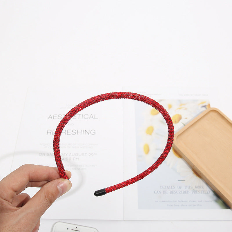 Wholesale Simple Thin Edge Fully Drilled Hair Hoops