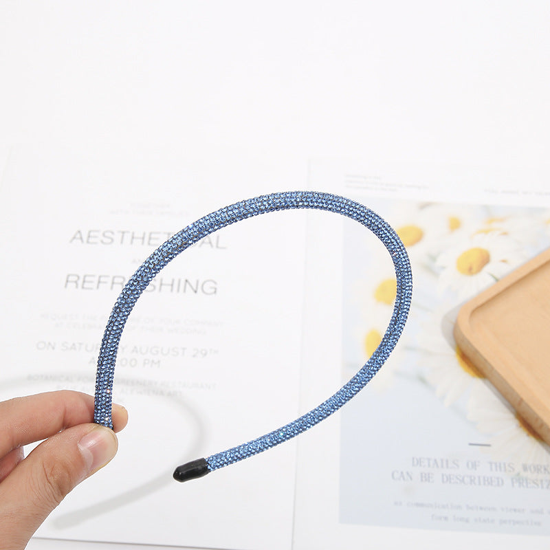 Wholesale Simple Thin Edge Fully Drilled Hair Hoops