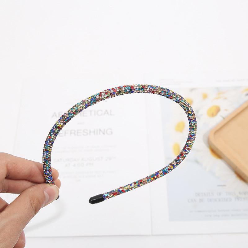 Wholesale Simple Thin Edge Fully Drilled Hair Hoops