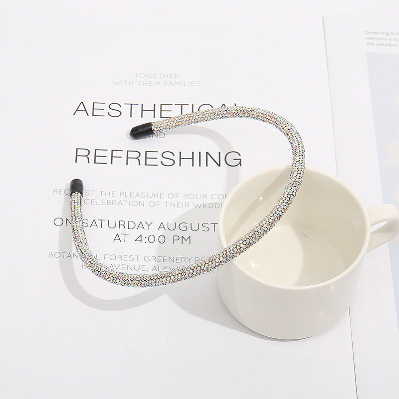 Wholesale Simple Thin Edge Fully Drilled Hair Hoops