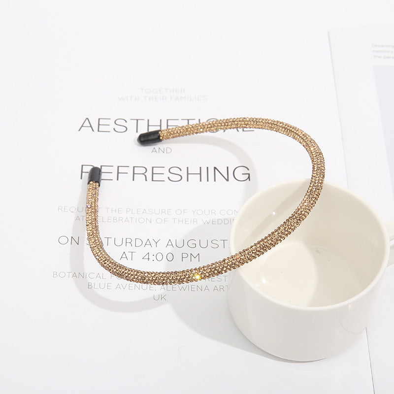 Wholesale Simple Thin Edge Fully Drilled Hair Hoops