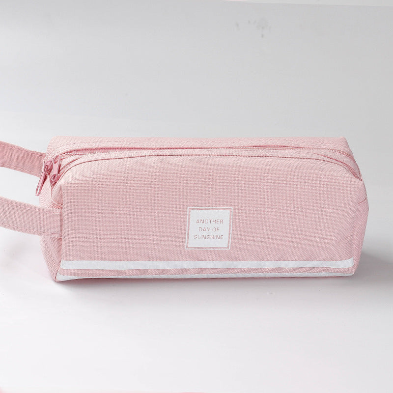 Wholesale Large Capacity Double Layer Canvas Pen Bags