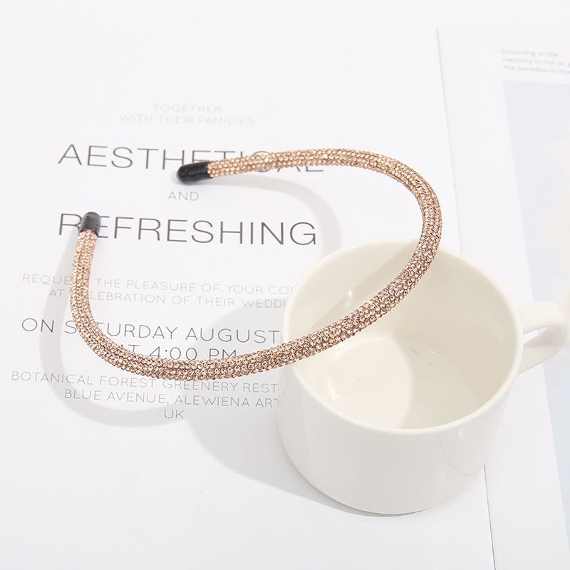 Wholesale Simple Thin Edge Fully Drilled Hair Hoops